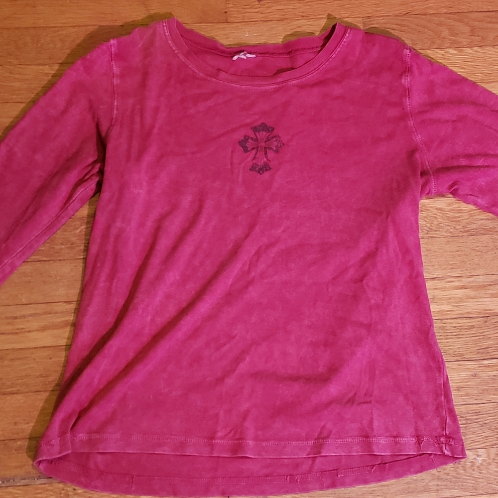 long sleeve grunge cross top